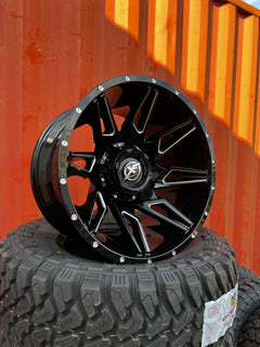 20x12 8x6.5 & 8x170 Xf Off-Road Xf-218 Gloss Black & Milled